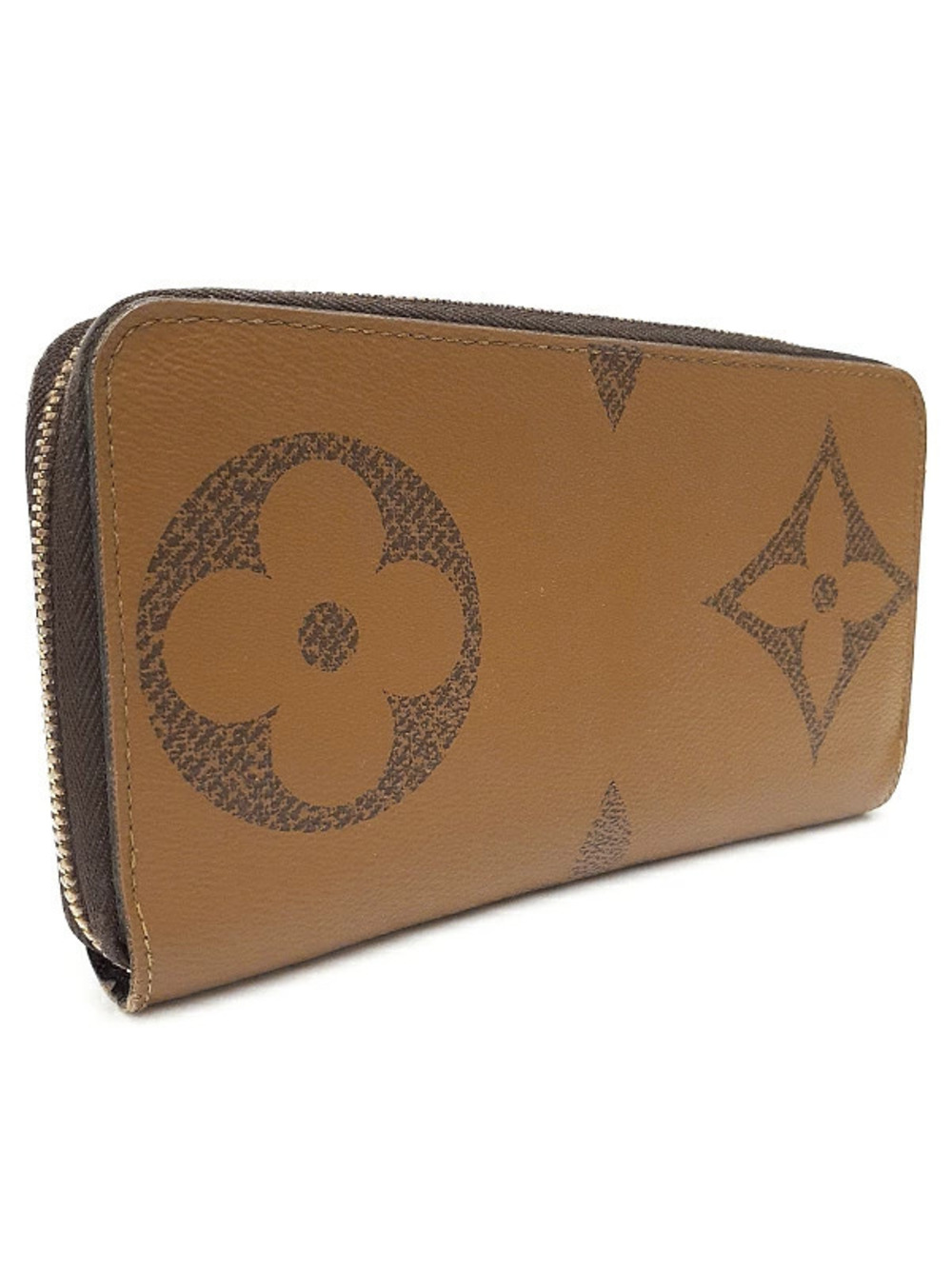 Louis Vuitton Round Giant Monogram Long Zipper Zippy Wallet Reverse Brown